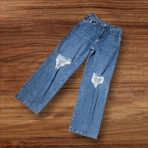 Wild Fable Super High Rise Baggy Distressed Denim Blue Jeans NWT